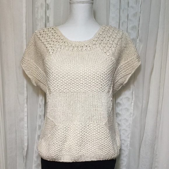 Vintage Sweaters - Vintage 80s Cream boxy chunky knit sweater